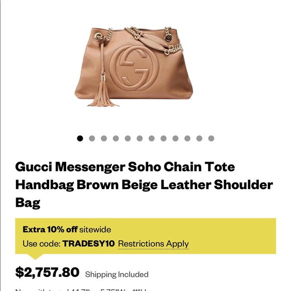 Authentic Gucci Soho leather tote - Picture 8 of 10